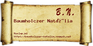 Baumholczer Natália névjegykártya